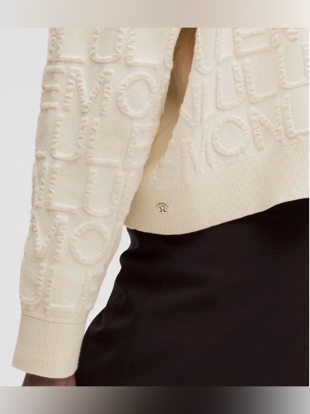 Lululemon Cotton-Blend Jacquard Crewneck Sweater Light Ivory - Picture 4 of 8